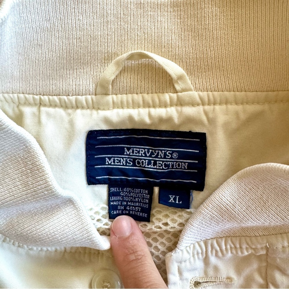 Vintage 90’s Mervyn’s California Cream Bomber Jacket - Picture 6 of 8